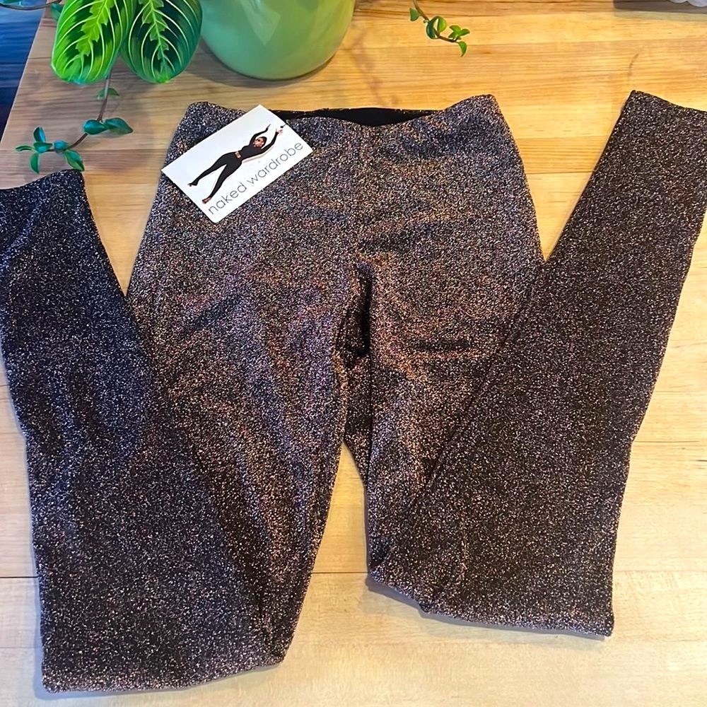 Naked wardrobe brown glitter leggings